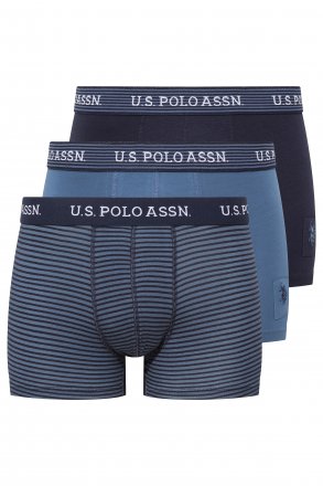 U.S. POLO ASSN. 3Pack boxerky 80515 modal tyrkys